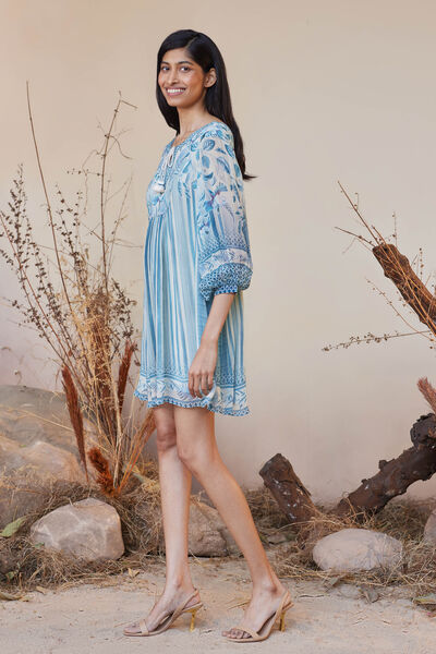 Neela Tunic Dress - Blue